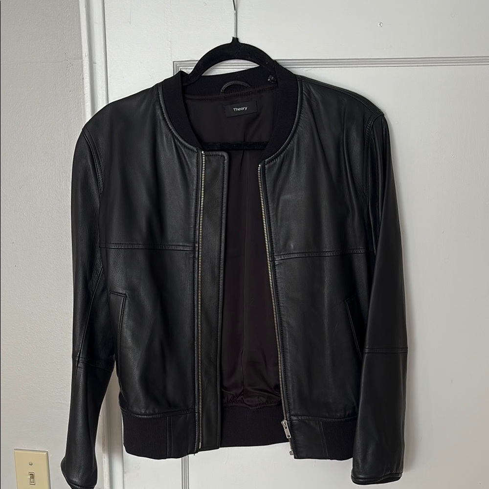 Theory Black Bomber Jacket NWOT